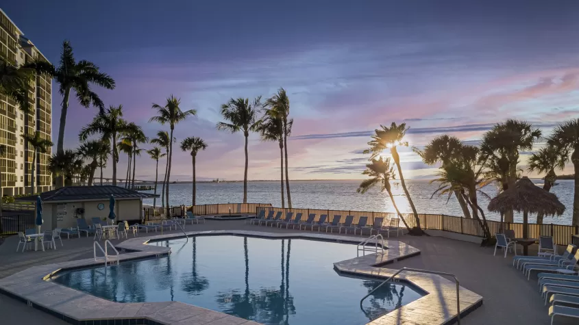 Harbour Tower Pool Deck Overlooking the Beach
