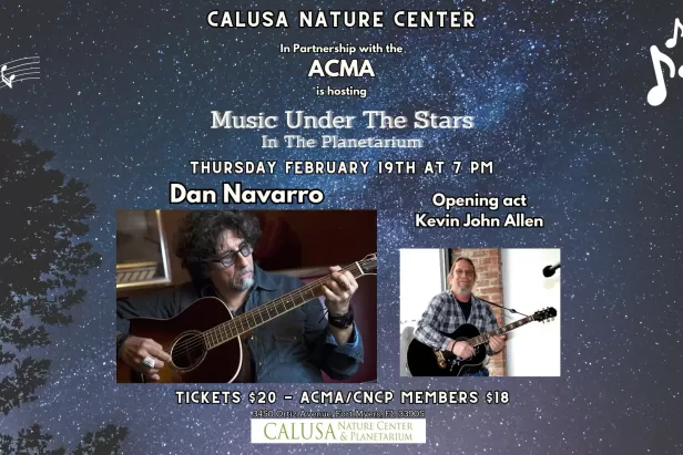 Advertisement with theme of stars, text and images of two songwriters
