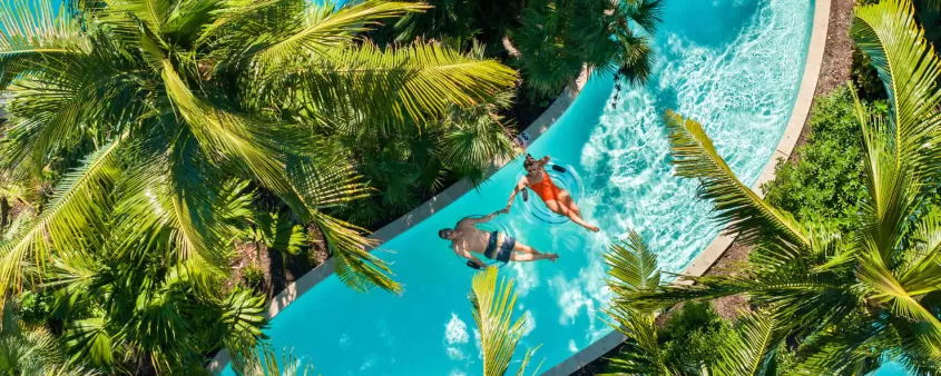 A peaceful float along the lazy river at Hyatt Regency Coconut Point Resort